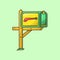 Mailbox post cartoon vector illustration suitable for your project design