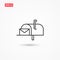 Mailbox vector icon outline style isolated 1