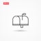 Mailbox vector icon outline style isolated 2