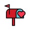 Mailbox vector, Valentine and love related filled outline icon