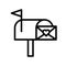 Mailbox vector, Valentine and love related line icon