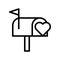 Mailbox vector, Valentine and love related line icon