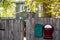 Mailboxes on the fence of a private house in the countryside