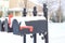 Mailboxes with Snow