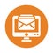 Mailing, mass, email, mail icon. Orange color vector EPS