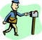 Mailman delivering a mail vector illustration