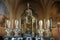 Main altar in the church of St. Victor on the Fishermen Island, Borromeo Islands of Lake Maggiore, Italy