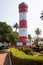 The main attraction of Alapuzha is the lighthouse. High red and white lighthouse among t