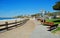 Main Beach and boardwalk in Laguna Beach, California.