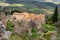 The main building Archaeological Museum of Mystras and Metropolis near Sparta, Greece in top view