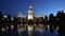 The main building of the Moscow state University at night. Moscow, Russia