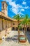 Main courtyard of the Almudaina palace in Palma de Mallorca, Spain