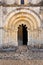 Main door of Petit Palais et Cornemp romanesque church Gironde F