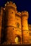 Main entrance of the castle Rhodes in the night, Grand master`s Palace