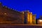 Main entrance of castle of Rhodes in night, Grand master`s Palace