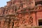 Main entrance gopuram or gate. Closeup of sculptures. Vitthal Temple, Hampi, Karnataka