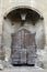 Main entry wooden gate of the Papal Palace in Avignon,France