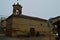 Main Facade Of The Hermitage Of San Roque On A Very Cloudy Day In San Vicente De La Sonsierra. Architecture, Art, History, Travel.