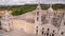 Main facade of the royal palace in Marfa, Portugal, May 10, 2017. Aerial view.