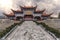 Main gate of Chongsheng temple The Three Pagodas temple, Dali, China,