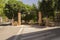 Main gate of the municipal public park of BolaÃ±os de Calatrava,