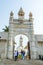 Main gate of White building of Haji Ali Mosque in Mumbai, built in 1431 and is one of the famous mosques in India
