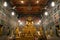 The main golden sitting Buddha in temple of Thailand.