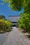 The main hall and the approach of Komyo-ji temple.  Kyoto Japan