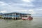 The main jetty of Kampung Bagan Sungai Lima, an authentic Chinese fishing village, Malaysia.