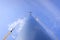 Main mast of a sailboat seen from below