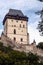 Main medieval dungeon of Hrad Karlstejn castle during an autumn afternoon. Karlstejn is a gothic castle from the middle age