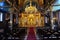 The main prayer hall with an altar in St Stephen Bulgrian church in Istanbul also known as Iron Church, wide scene shot