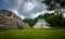 Main pyramid and Palace at mayan ruins of Palenque - Chiapas, Mexico