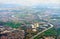 The Main River with coal-fired thermal power station near Frankfurt, Germany