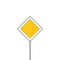 Main road sign icon. Flat design