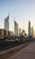 Main road of a United Arab Emirates, Shekh Zayed road. Shot taken in Dubai. Many of famous buildings can be seen as well as metro