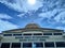 The main roof of the Sultan Iskandar Muda airport in Banda Aceh under the sun