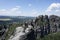 Main Schrammsteine rocks from the Schrammstein viewpoint in Saxon Switzerland