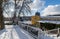 Main spa colonnade in winter under snow - Marienbad