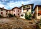 Main Square in Historic medieval town of Smartno in Goriska Brda, Slovenia with narrov streets leading into the town