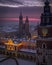 Main Square in Krakow during magic dawn in winter, Poland