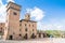 Main square and medieval buildings in Castelvetro di Modena, Italy