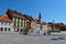 Main square and plague column in the city of Maribor in Stajerska, Slovenia