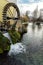 Main Square of Tapolca in Hungary part of the hungarian blue hiking trail with wooden old water mill