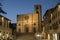 The main square of Todi, Umbria, Duomo by night