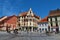Main square with a water fountain in the city of Maribor in Stajerska, Slovenia