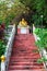 Main stair to Gold Buddha of Chineese Sangthom Temple of the Goddess of Mercy Shrine in Chaloklum, Ko Pha Ngan, Thailand