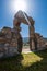 The main street of ancient Patara Lycia city. Bath entrance doorway.  Mediterranean coast of Turkey. Architecture Art and