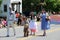 Main street filled with people dressed for All Things Oz Parade, historic Chittenango, New York, 2018