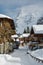 Main street in small village of Murren in Bernese Alps, Switzerland